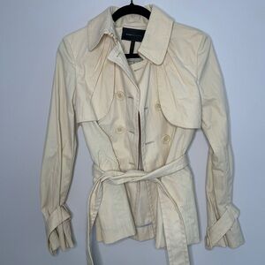 BCBGMaxAzria Cream Double-Breasted Trench Coat